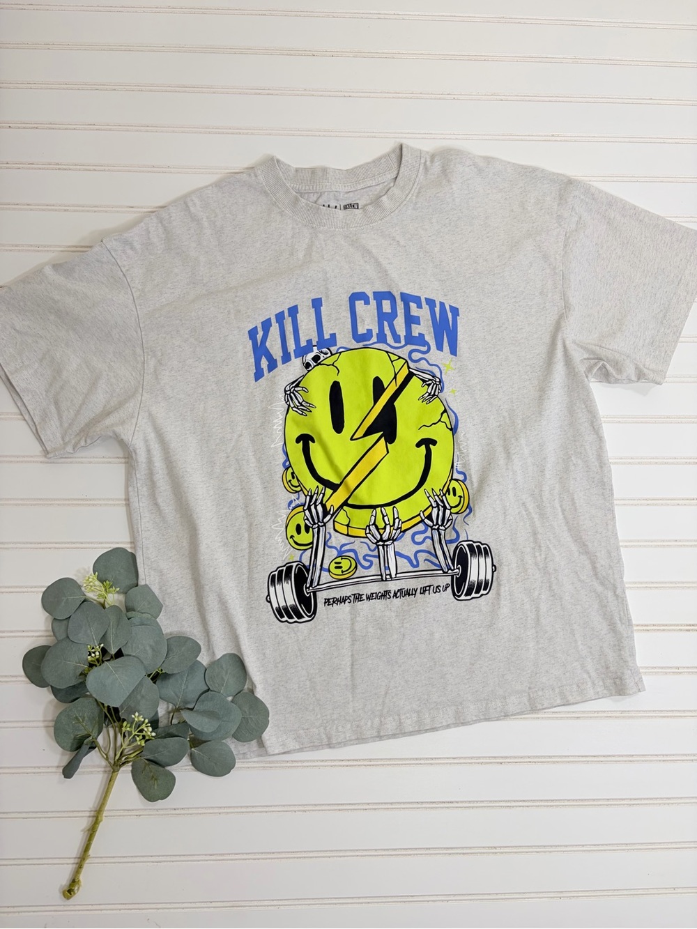 Kill Crew Oversized Lift Us Up Graphic Tee Shirt